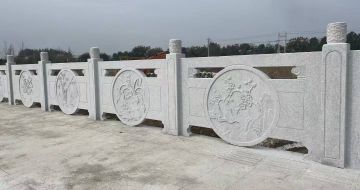 通化芝麻白河道栏杆 石材栏杆