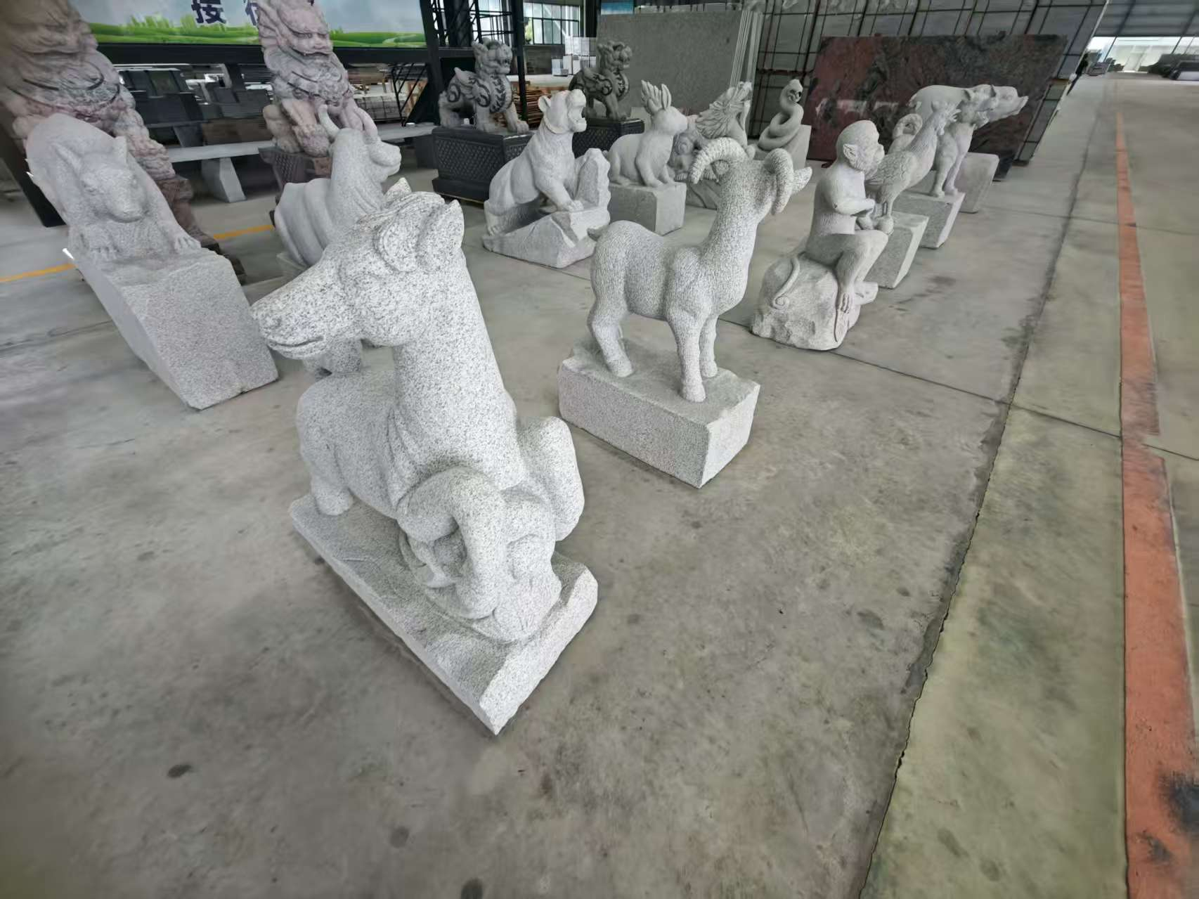 通化芝麻白雕刻 十二生肖 异形雕刻