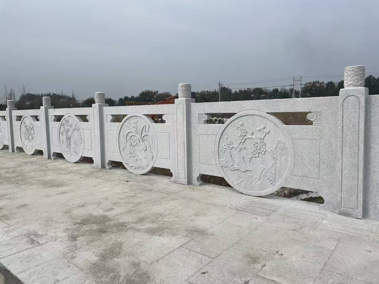 通化芝麻白河道栏杆 石材栏杆